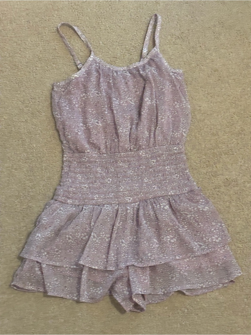 abercrombie kids Lilac Floral Tiered Mini Romper